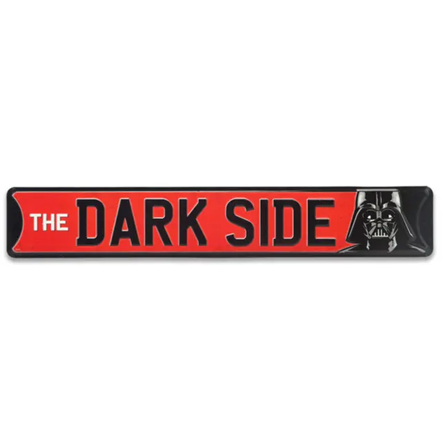 Disney The Dark Side 20" Embossed Metal Street Sign - Orange and Black with Darth Vader