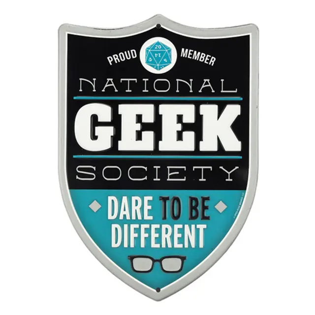 National Geek Society 8" Shield Embossed Metal Sign
