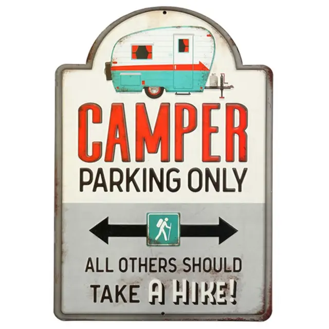 Camper Parking Only Embossed Metal Sign