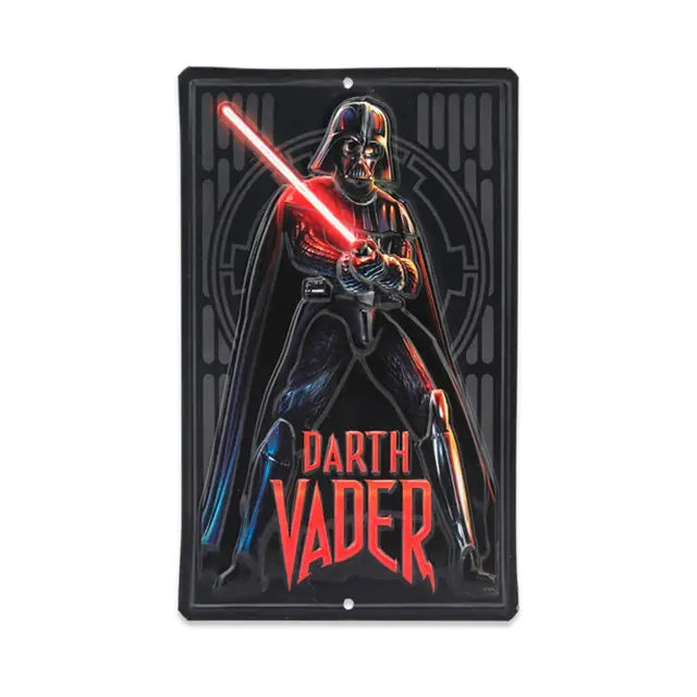 Disney Star Wars Darth Vader Lightsaber Embossed Metal Sign