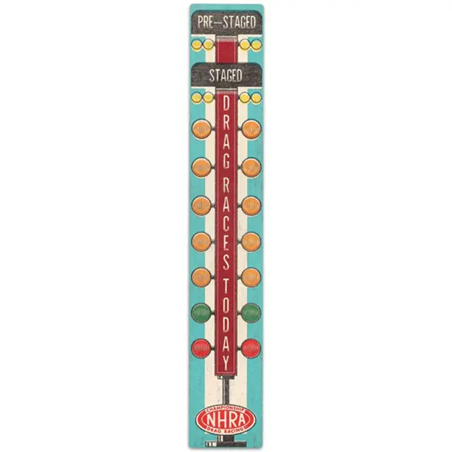 NHRA Race Countdown Light Tree 28" Vertical Wood Wall Sign - Green and Red