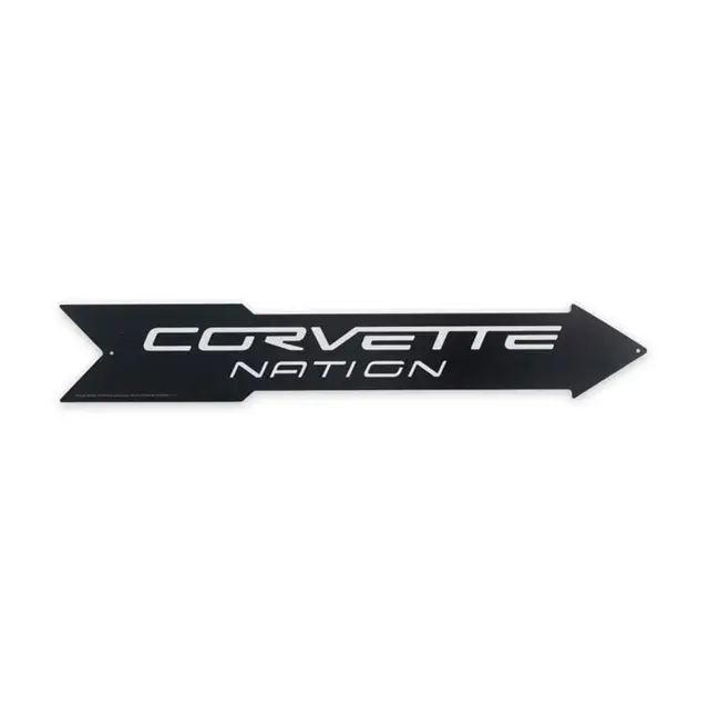 General Motors Chevrolet Corvette Nation Arrow Metal Sign