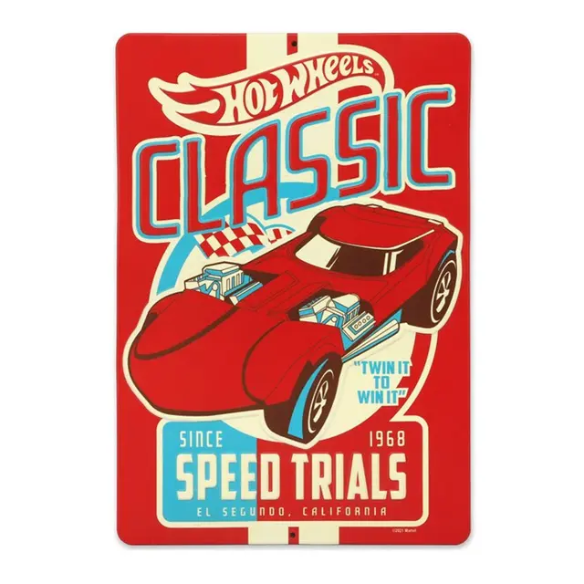 Hot Wheels Classic Speed Trails Embossed Metal Sign