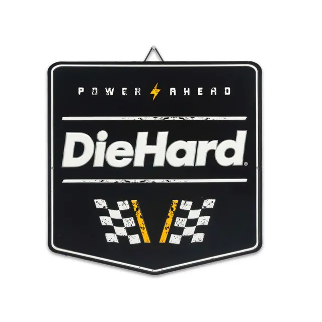 DieHard Batteries Power Ahead Pentagon Embossed Metal Sign