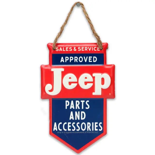 Jeep Service Sheild Embossed Metal Sign