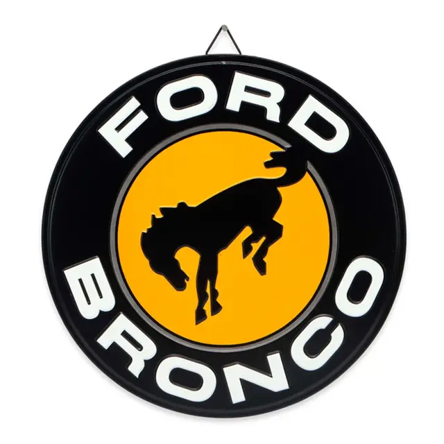 Ford Bronco Logo Round Metal Sign