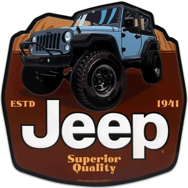 Jeep Estd 1941 Superior Quality Shaped And Embossed Metal Sign