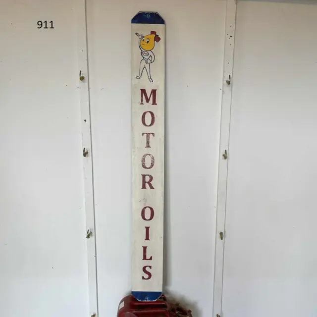 Motor Oil Hand Painted Wood Sign - With Esso Girl