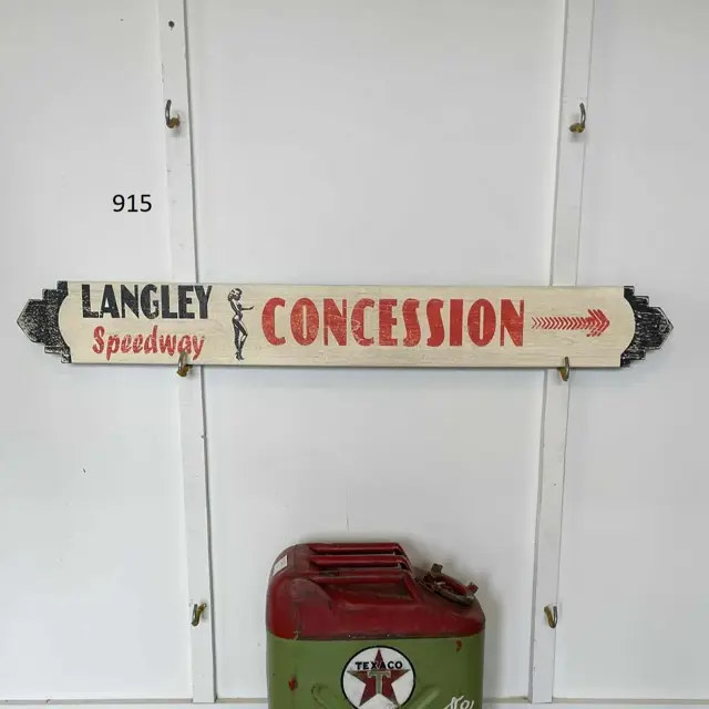 Langley Speedway Concession Hand Painted Wood Sign