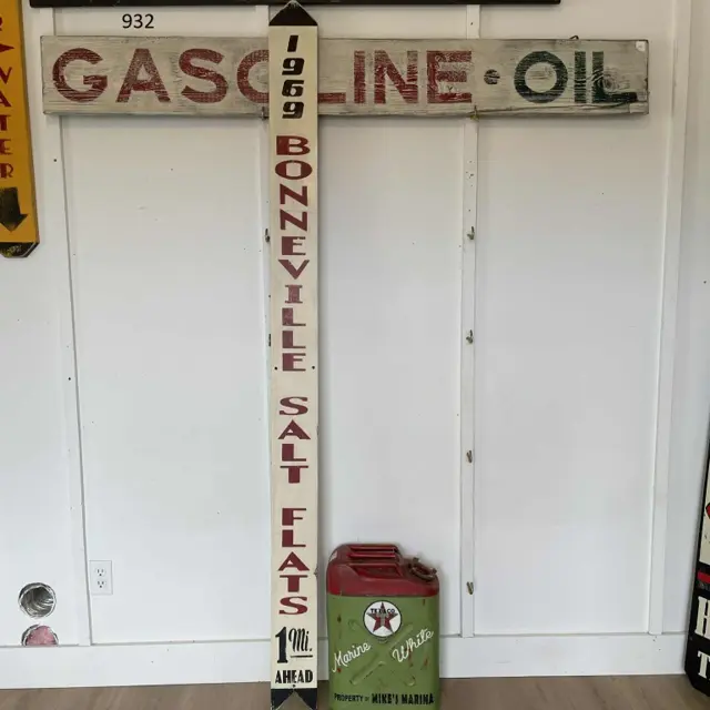 1969 Bonneville Salt Flats Hand Painted Wood Sign