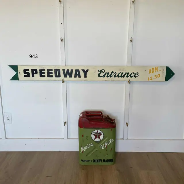 Speedway Entrance Hand Painted Wood Sign