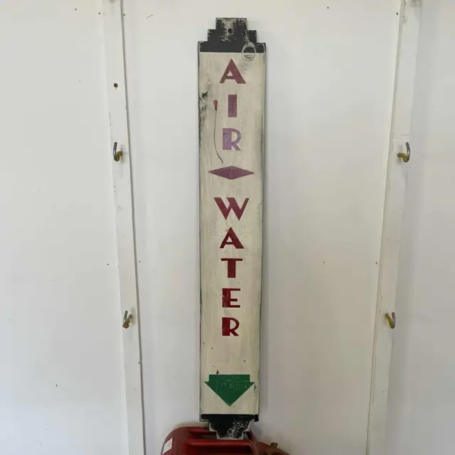 Air & Water Hand Painted Wood Sign - White And Green
