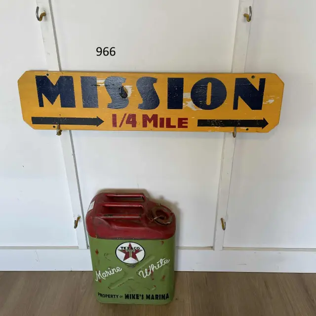 Mission 1/4 Mile Hand Painted Wood Sign