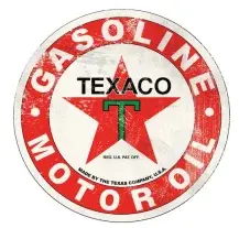 Texaco 12" Round Metal Sign
