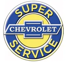 Chevrolet Service 12" Round Metal Sign