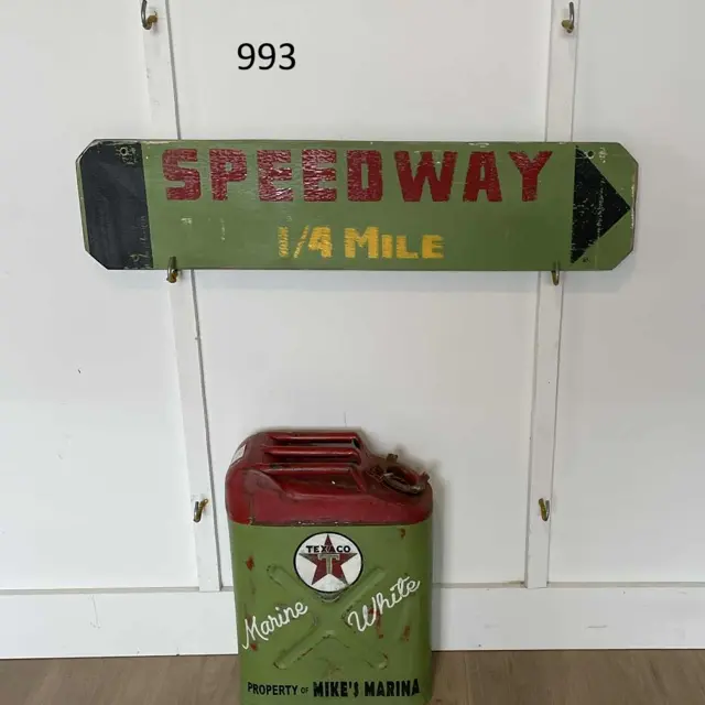 Speedway 1/4 MileHand Painted Wood Sign