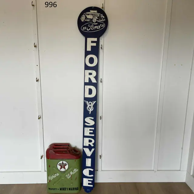 Ford 32 V8 Service Lolipop Hand Painted Wood Sign