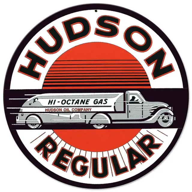 Hudson Regular Plasma Cut Round Steel Sign 14"x14"