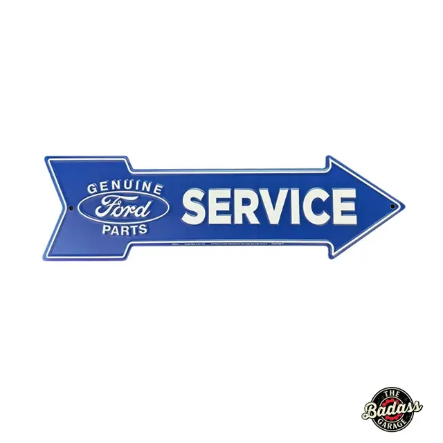 Genuine Ford Parts Service 20" Embossed Tin Arrow Sign