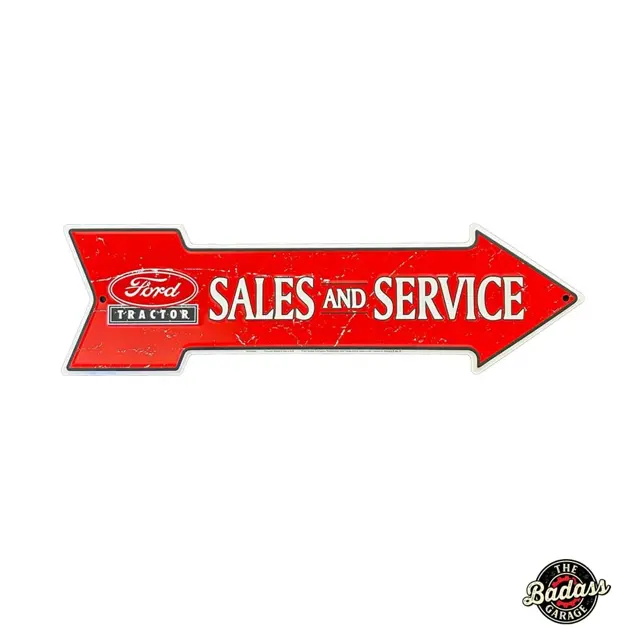 Ford Tractor Sales & Service 20" Embossed Tin Arrow Sign