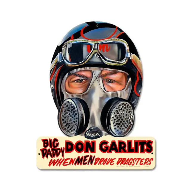 Don Garlits Helmet Plasma Cut Steel Sign 12"x15"