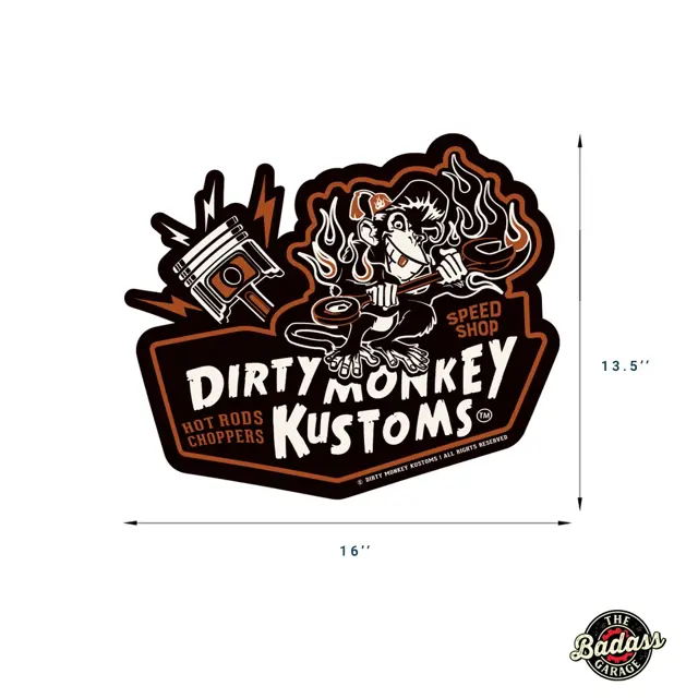 Dirty Monkey Kustoms official logo 20-Gauge Steel Sign