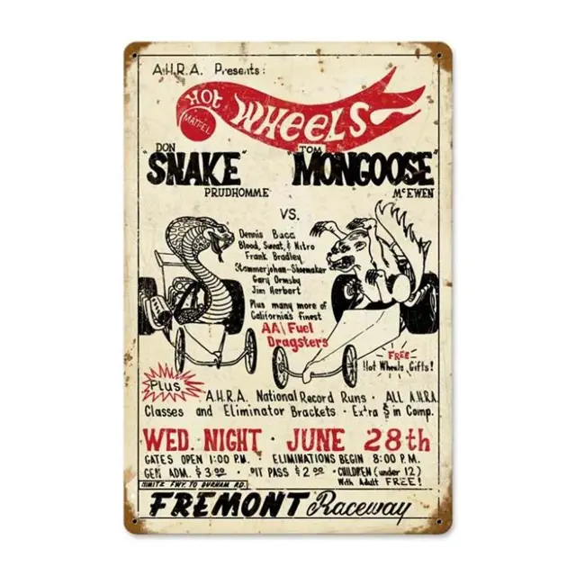 Snake Vs Mongoose Plasma Cut Steel Sign 12"x18"
