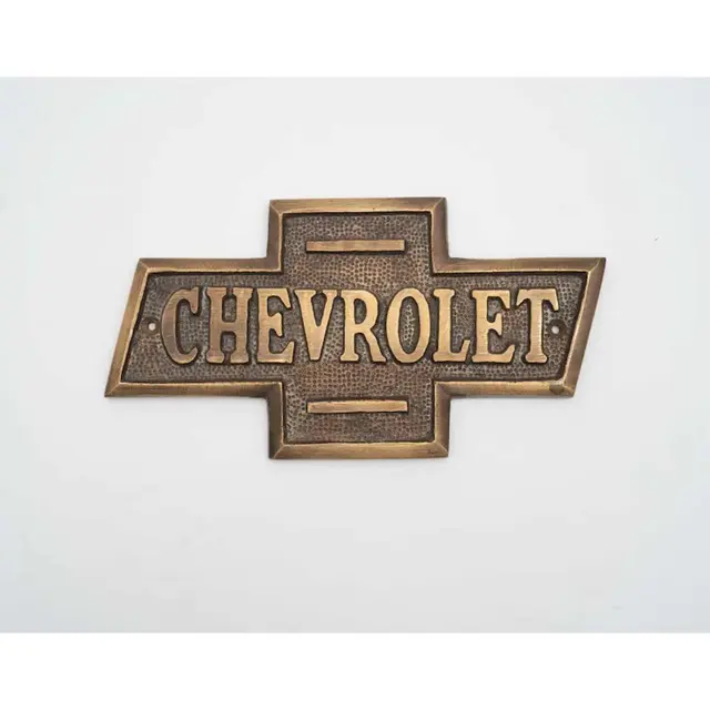 Chevrolet Embossed and Shaped Brass Plaque