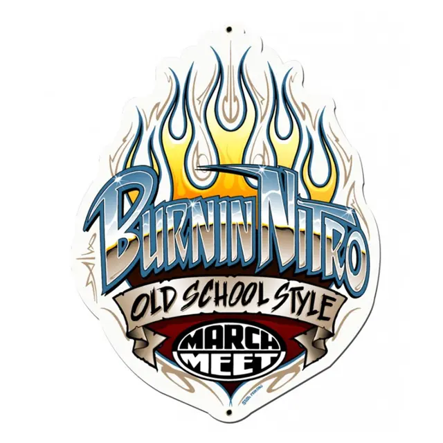 Burnin' Nitro Plasma Cut Steel Sign 18"x13"
