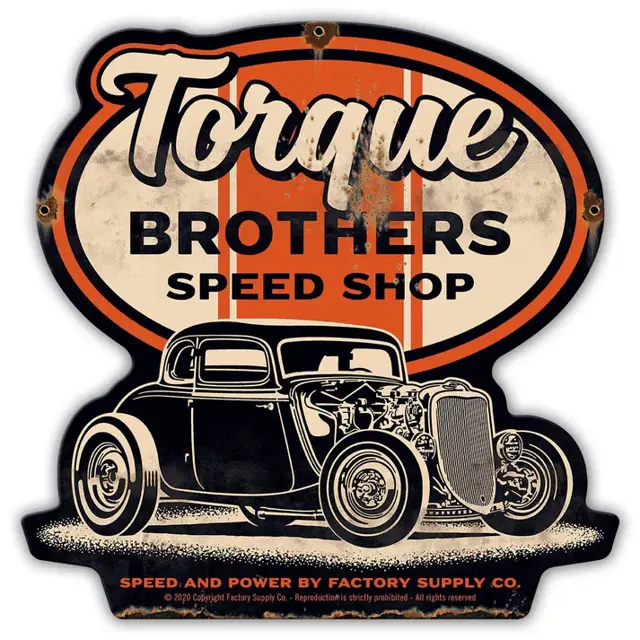 Torque Bros 33 Ford Coupe Plasma Cut Steel Sign 15"x15"
