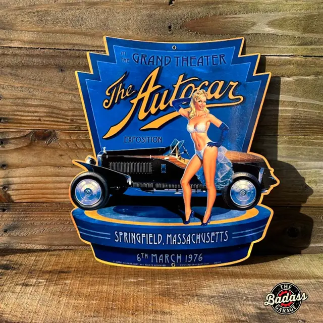 Autocar Exposition Vintage Sign 15"x16"