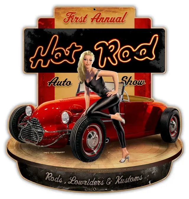 Hot Rod Show Plasma Cut Steel Sign 17"x18"