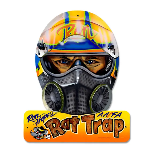Rat Trap Helmet Plasma Cut Steel Sign 15"x12"