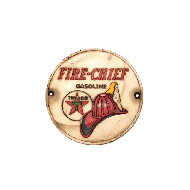Texaco Fire Chief Round Cast Iron Sign