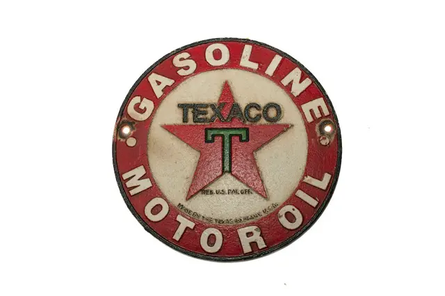 Texaco Gasoline & Motoroil Cast Iron Sign