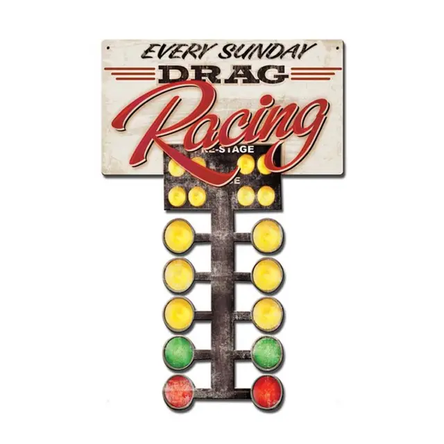 Drag Racing Plasma Cut Steel Sign 16"x24"