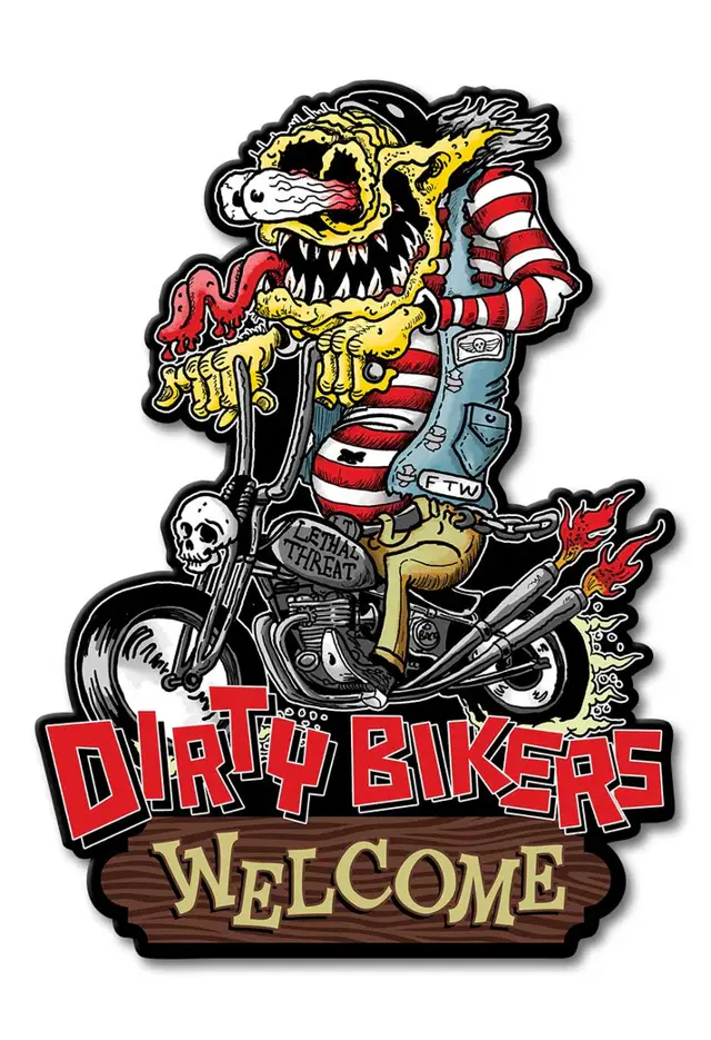 Dirty Bikers Welcome Plasma Cut Steel Sign 12"x16"