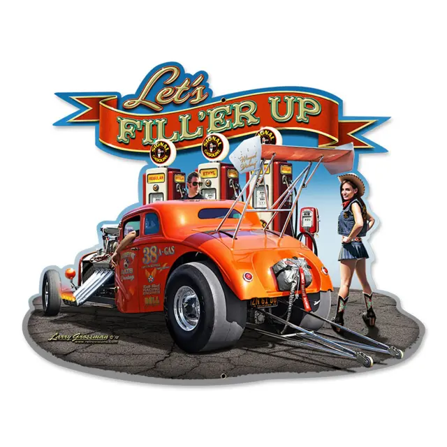 Fill'er Up Plasma Cut Steel Sign 18"x15"
