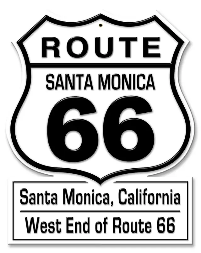 Rt 66 Plasma Cut Steel Sign 14"x11"