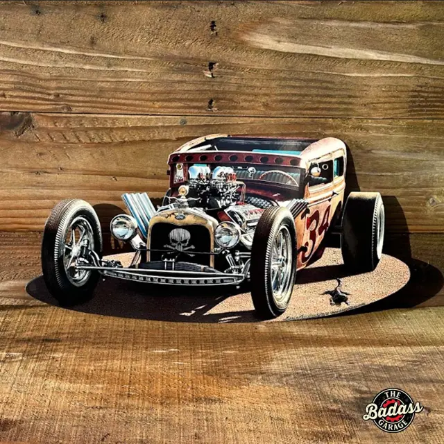1930 Rat Rod Vintage Sign 17"x8"