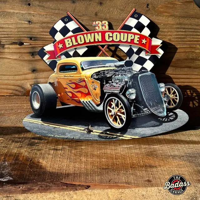 1933 BLOWN COUPE 2 Vintage Sign 18"x13"