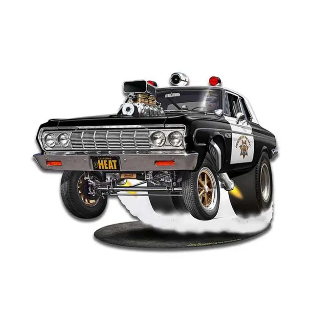 Mopar Cop Car Cut-out Plasma Cut Steel Sign 18"x13"