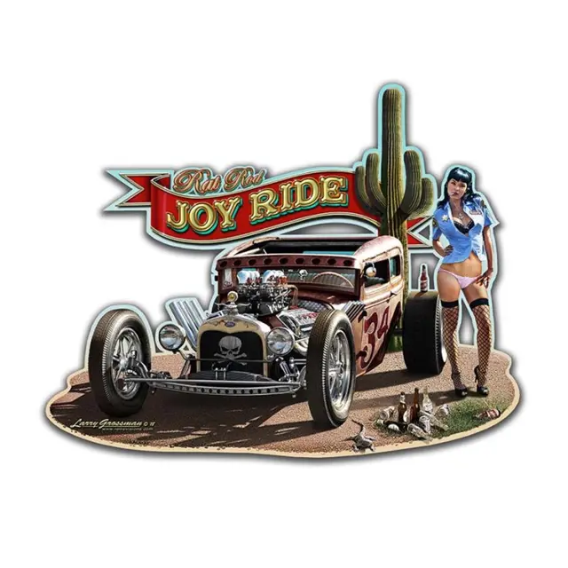 Rat Rod Joyride Plasma Cut Steel Sign 18"x15"