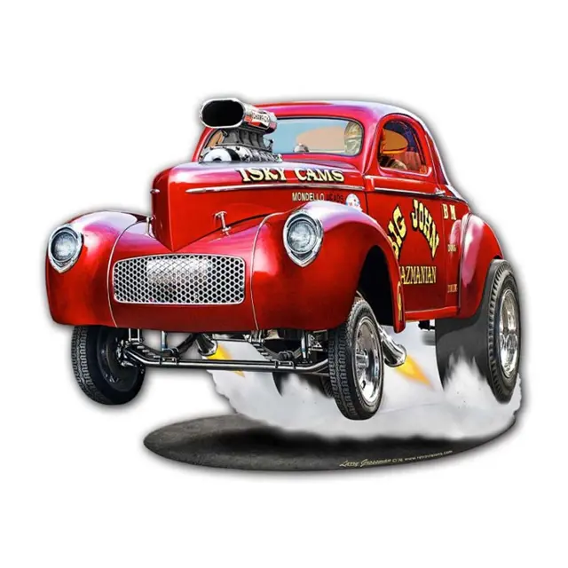 1940 Willys Big John Gasser Plasma Cut Steel Sign 18"x14"