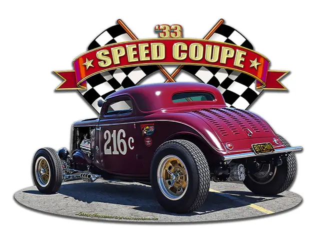 1933 Speed Coupe Plasma Cut Steel Sign 18"x13"