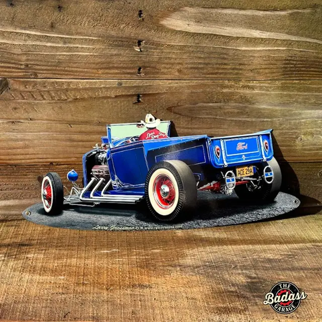 1929 Rod Pick-up Cutout Vintage Sign 18"x8"