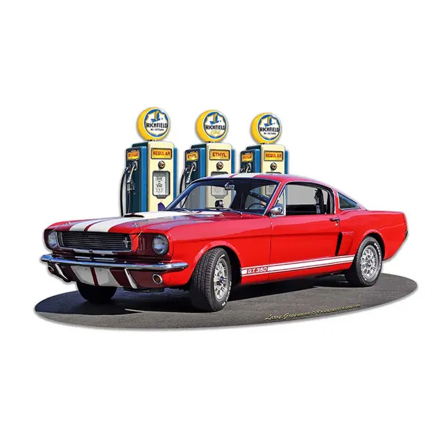 1966 Mustang GT 350 Fill-up Plasma Cut Steel Sign 18"x11"
