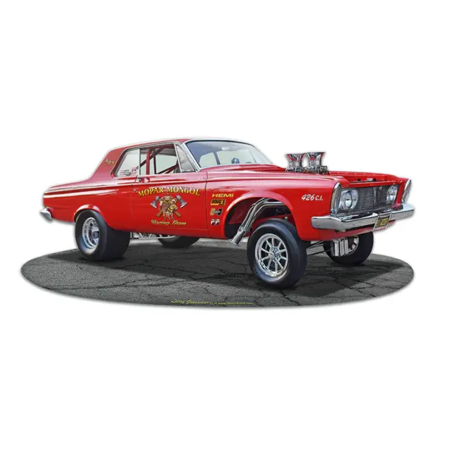 1963 Plymouth Gasser Plasma Cut Steel Sign 18"x8"