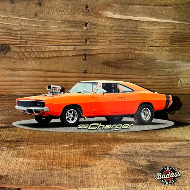 1968 Blown Charger Vintage Sign 18"x6"