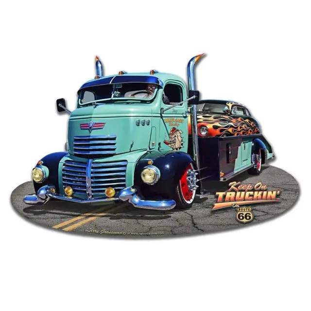 Keep On Truckin' Plasma Cut Steel Sign 18"x12"